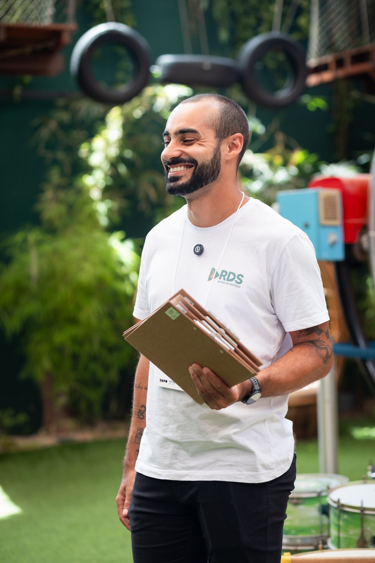 Yuri Gomes (Fandangos) sorrindo durante a dinâmica da RDS